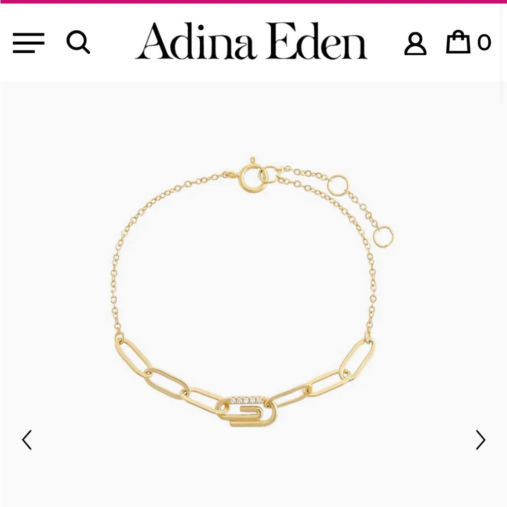 Adina Eden Pave Paperclip Bracelet